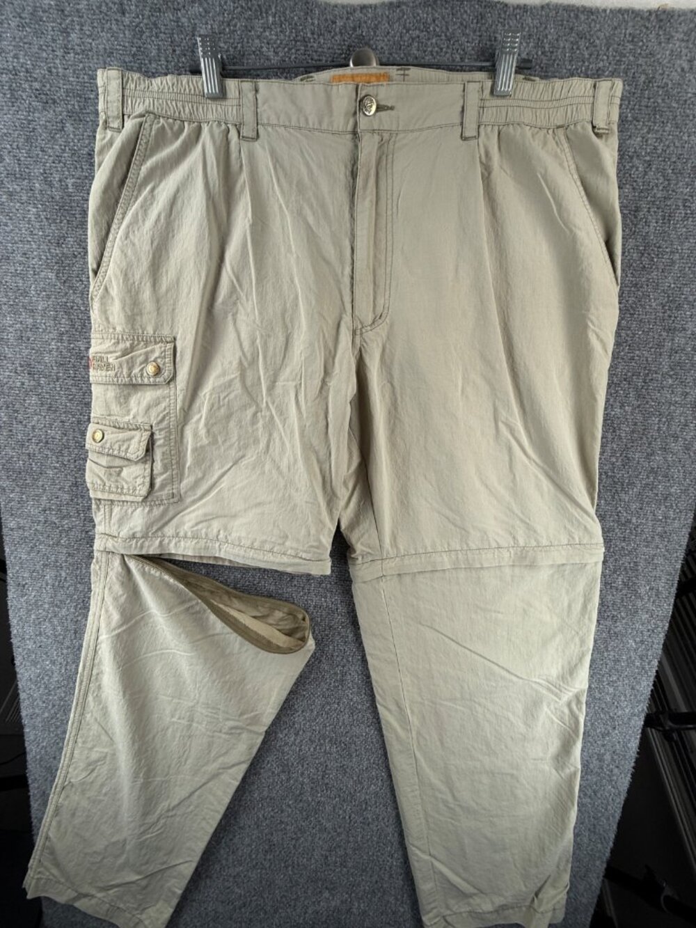 Fjallraven Zip Off Convertible Hiking Pants 56 Beige Cotton Nylon ACTL 41X33